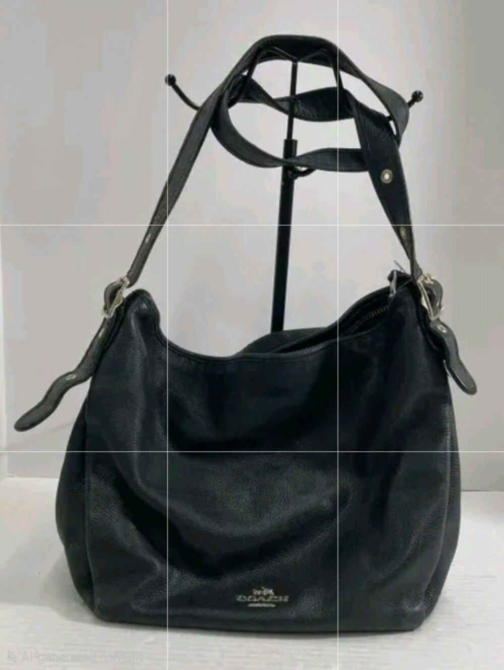 Coach Crossbody/shoulder Black Pebbled Leather W COA Included And Gold Hardware
